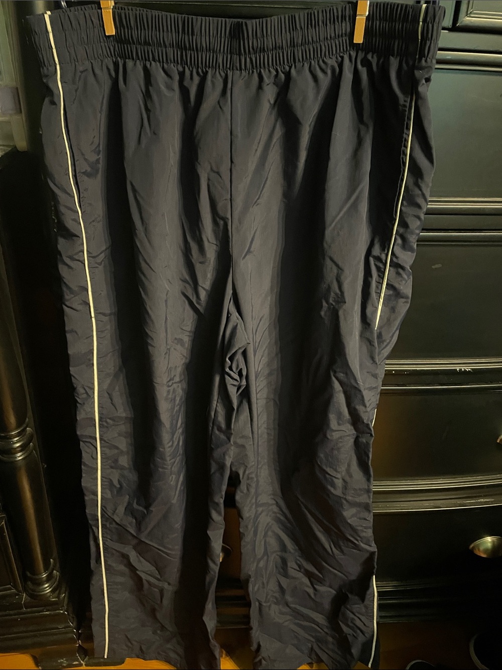 DSG Wide Leg Navy Track Pants with White Side Piping